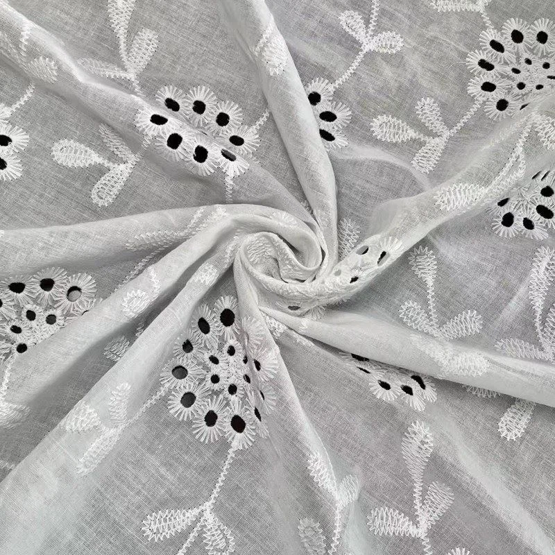 Flowers Fabric 100% Cotton Lace Fabric