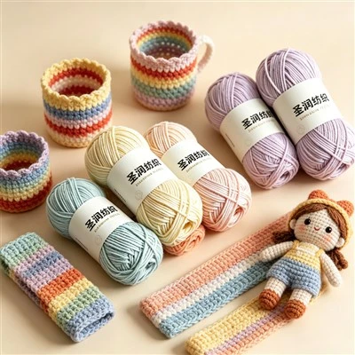 Fancy Dyed Colorful Blended Cotton Acrylic Yarn